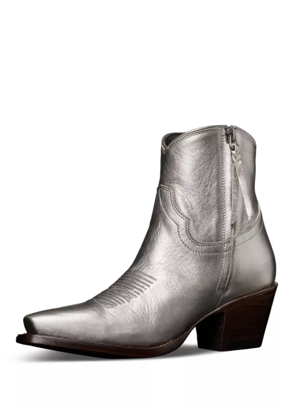 Tecovas The Daisy Metallic Silver Women's Western Ankle Boot
